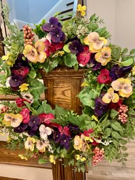 THE WREATH DEPOT Chatham Pansy Door Wreath And Fall Wreath