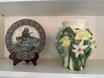 Stunning Dish Vase Lot Villeroy & Boch Firebird !!