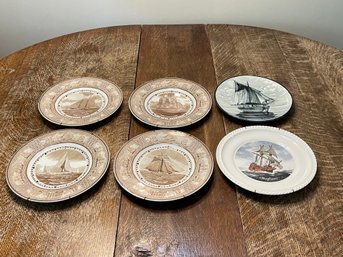 Set Of 6 Collector Plates On Sailing Ships