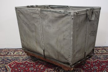 Vintage Grey Canvas Jemtex Laundry Hamper