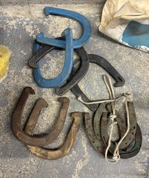 Nine Royal Iron Horse Shoes In Different Colors U Shape.