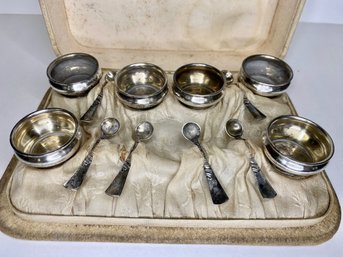 Gorham Covington Sterling Silver Salt Dips With Spoons, #A4070