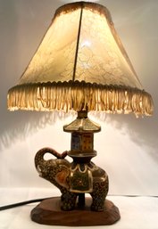 Vintage Decorative Metal Elephant Lamp
