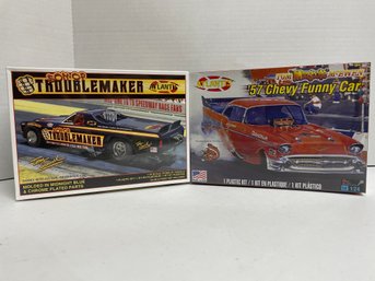 Pair Of Atlantis 1/24 Scale Model Kits: Tom Daniel's Son Of Troublemaker  & 57' Chevy Funny Car . (#44)