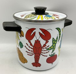 Vintage MCM San Ignacio Enamel Seafood Stock Pot