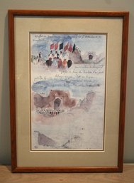 'Album D'Afrique Du Nord Et D'Espagne' Watercolor Framed And Matted