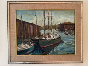 Signed Oil On Board, Vintage Painting By Gladys F.Hubbard
