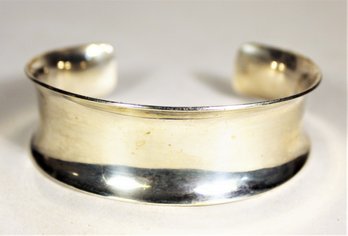 Modernist Sterling Silver Heavy Cuff Bracelet Signed