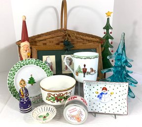 Group Lot Of Fine Christmas Decorative Items Including Tiffany, Limoges, Some Signed