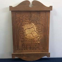 Bless Our Home Wood Carved Wall Plaque