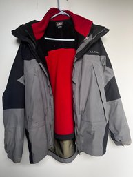 L.L. Bean Men's Fleece Lined Nylon Shell / Ski / Snowboard Jacket