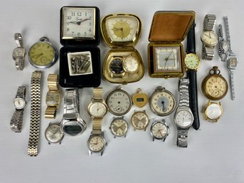 Large Lot Of Vintage Watch Faces And Misc. Parts