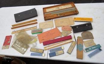 A Nice Assortment Of Mid-century Era Draftsman / Architect Supplies Of All Kinds