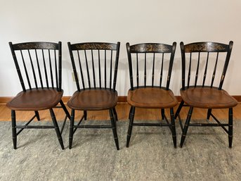 Four Hitchcock Dinning Or Side Chairs. Two Pairs.