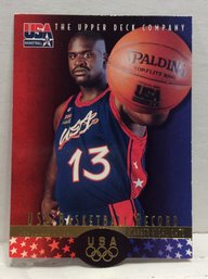 1996 Upper Deck USA Basketball Shaquille O'Neal Die Cut Insert Card - L