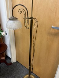 Brass Floor Lamp With Frosted Glass Shade