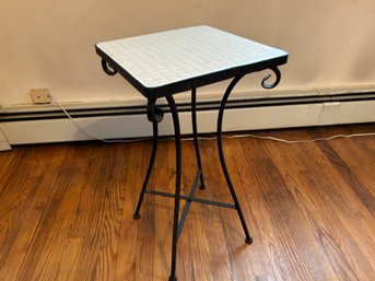 Tile Top Iron Accent Table