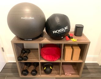 Home Gym Grouping / Shelf & Equipment With Shelf