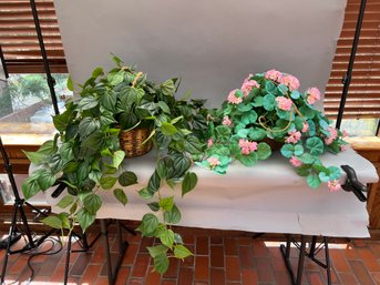 Pair Of Artificial Hanging Plants