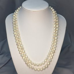 Beautiful Brand New Double Strand Genuine Cultured Baroque Pearl Necklace - Sterling Clasp - Very Pretty Piece