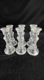 Glass Candle Stick Holders Set Of 6