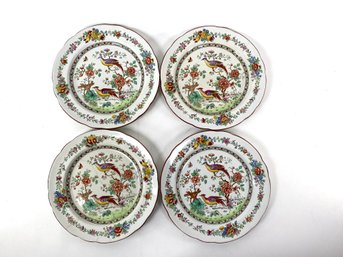 (4) 11inch SPODE Copeland Bird Motif Plates - For Davis Collemore & Co Fifth Ave New NY