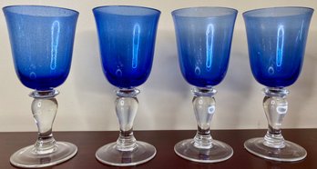 Cobalt Biot Water Glasses (4)