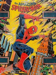 Amazing Spider-Man Pinball Machine Backglass (Gottlieb, D. & Co., 1980)!