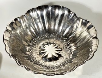 American Sterling Silver Poppy Formed Large Bowl 9'  X 2.5'  420.2 G