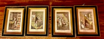 Vintage Set Of English Prints, The Book Binder, The Tailor, The Hair Dresser And The Watch Maker