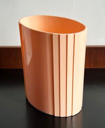 Vintage C.1970's/80's Peach Pink Waste Bin / Trash Can