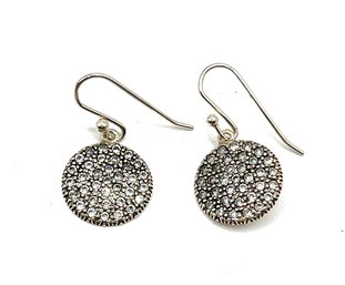 Beautiful Vintage Sterling Silver Marcasite Dangle Earrings