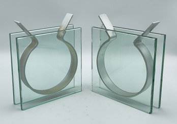 Pair Of Vintage 1996 MoMA Ribbon Vases By Peter Hewitt