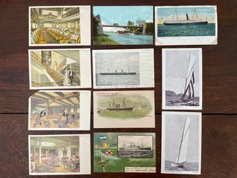 Collection Of Early 1900s Boating Related Postcards - Posted & Unposted