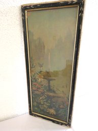Antique Color Chromolithograph Water Fountain