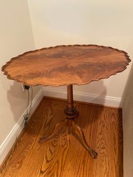 Vintage Tilt-top Table With Carved Ball And Claw Feet By Ferguson Bros Mfg  Number #1190 28x20x28 Pie Crust