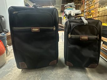 Global Traveler Large And Small Luggage Trolly Black Bags With Wheels.