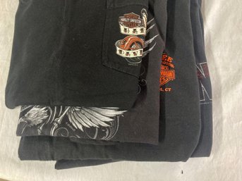 4 Vintage Harley Davidson T Shirts Southampton, Seacoast, Bristol And Smokey Mountain Used