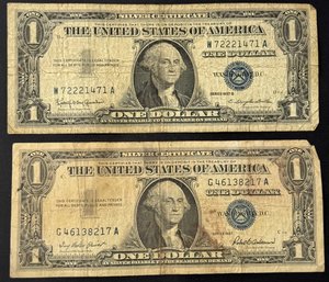 2 $1 Silver Certificates 1957, 1957-B