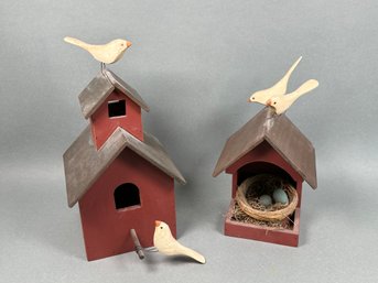 Signed M Dallas Wooden Birdhouses
