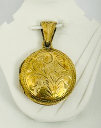 GOLD OVER STERLING SILVER ETCHED LOCKET