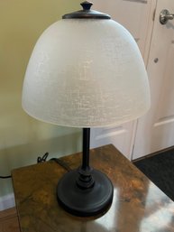 Pair Of Table Lamps With Domed Glass Shades