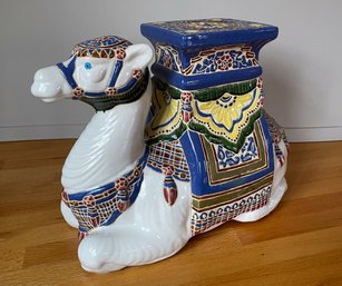 Ceramic Camel Plant Stand/Stool, Hand Painted