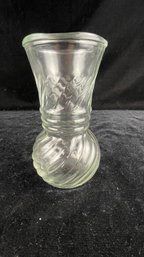 Bulbous Bottom Swirled Glass Vase