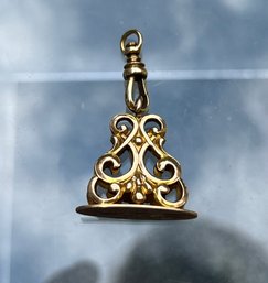 Antique 14K Gold Clip And 10K Gold Fob