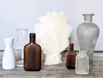 Antique Bottles, A Coral Form Candle, And More Coastal Decor