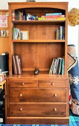 A Cherry Dresser With Book Shelf Hutch By Ethan Allen