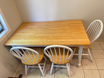 Wood Kitchen Table And 3 Chairs