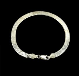 Vintage Italian Sterling Silver Herringbone Bracelet