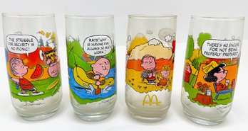 4 1960s & 1970s McDonald's Peanuts Camp Snoopy Collection Glasses